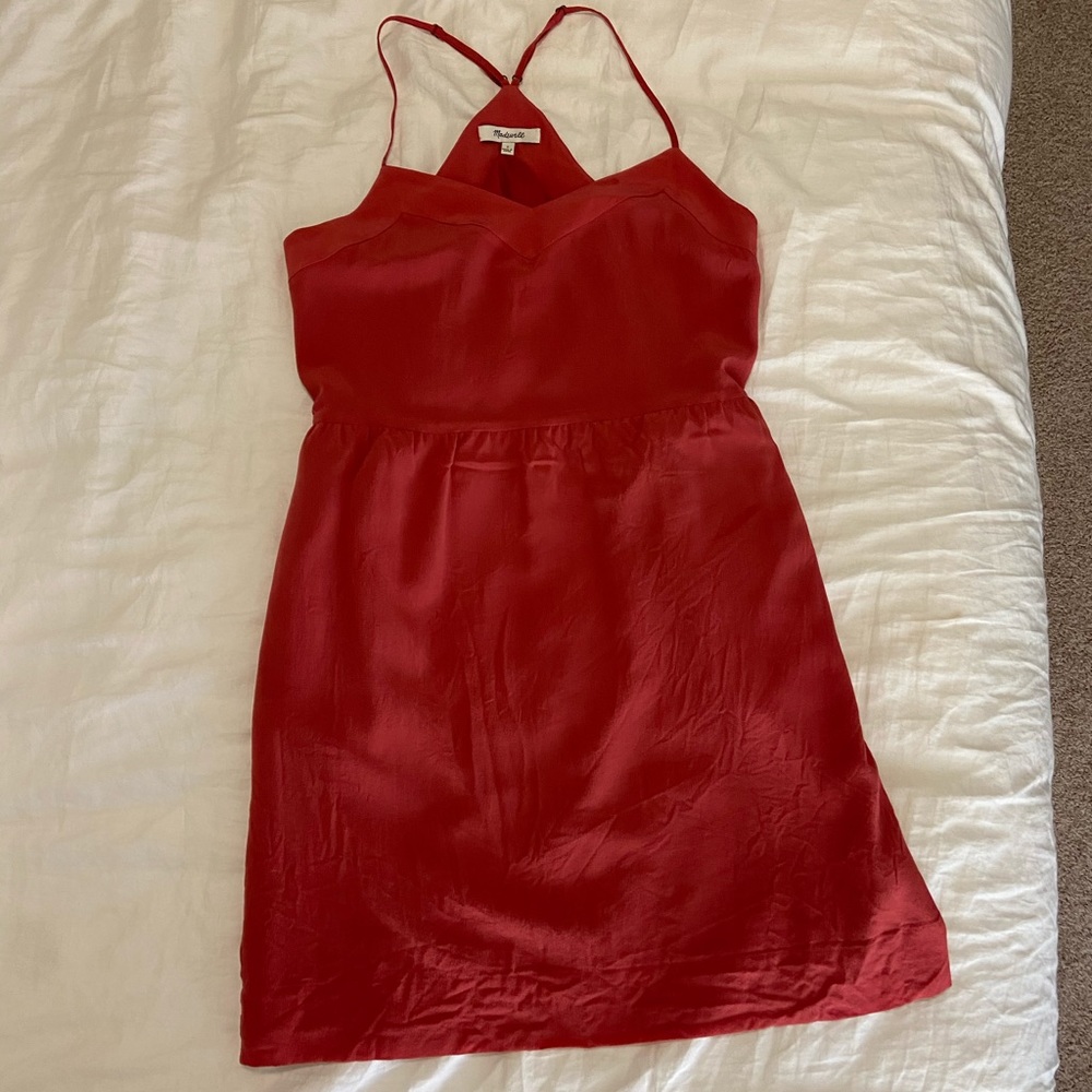 Madewell Rust Colored Mini Dress with pockets!